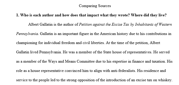 Comparing Petition against the Excise Tax By Inhabitants of Western Pennsylvania [Penned by Albert Gallatin], 1792 and George Washington's