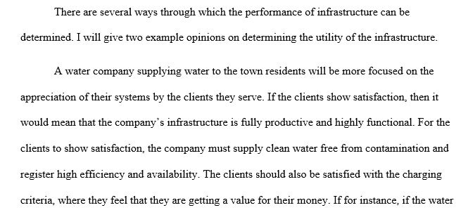 Discuss performance measures for Infrastructure Functions. Answer with two opinions Example opinion 1 and Example opinion 2