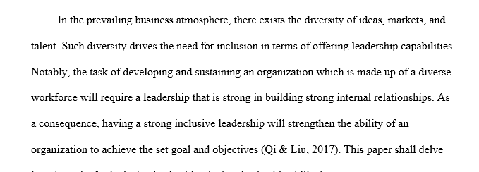 Address the role of inclusive leadership