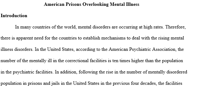 American Prisons Overlooking Mental Illness	