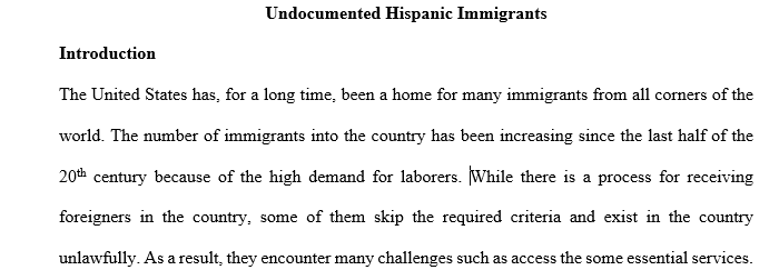 Current issue facing undocumented Hispanic immigrants