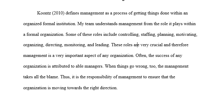 Definition of management