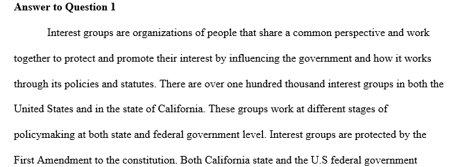 Economic and non - economic interest groups nationwide and in California