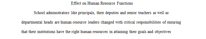 Effect on Human Resource Functions