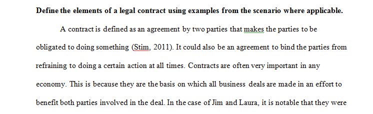 Elements of a Legal Contract
