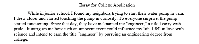 Essay for college application