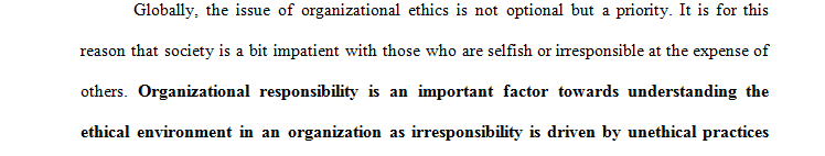 ethical climate of an organization 