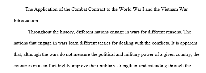 Explain the combat contract 