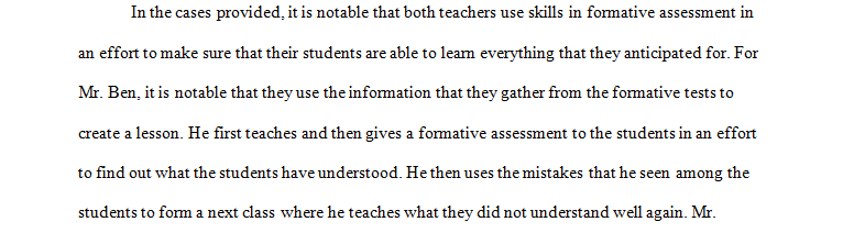 formative assessments