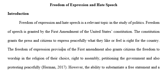 Freedom of Expression and Hate