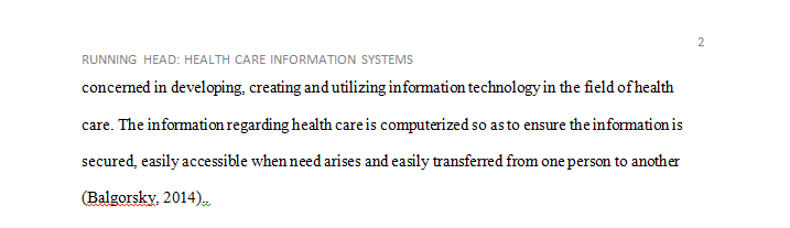 HEALTH CARE INFORMATION SYSTEMS 