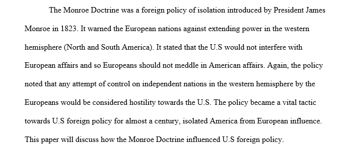 How the Monroe Doctrine influenced US foreign policy