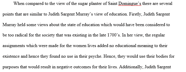 Judith Sargent Murray's views of education