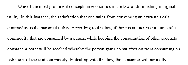 Law of Diminishing Marginal Utility