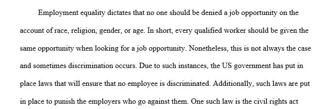 Laws regarding employment equity