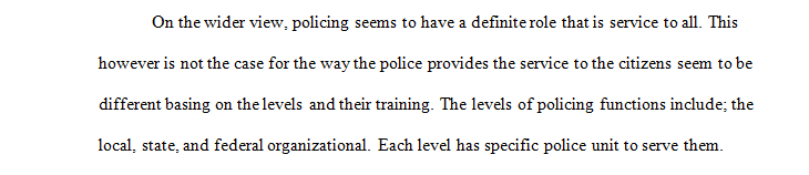 Levels of Policing in The United States