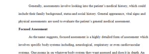 differences in the assessment portion