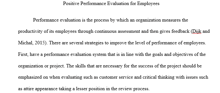 Positive Performance Evaluation for Employees