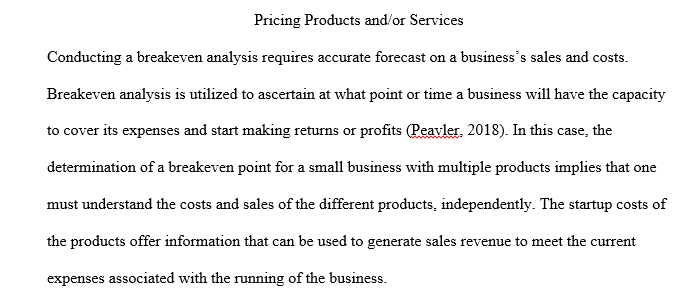 Pricing Products or Services