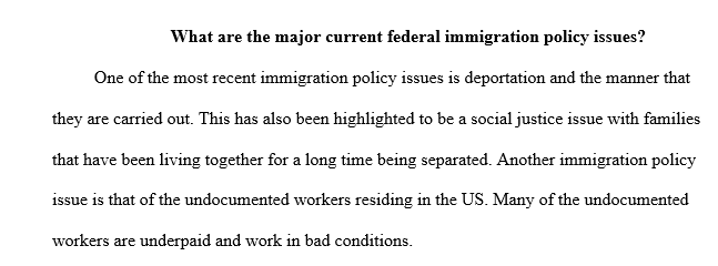 Reflections on Federal Immigration Policy