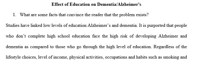  Effect of Education on Dementia