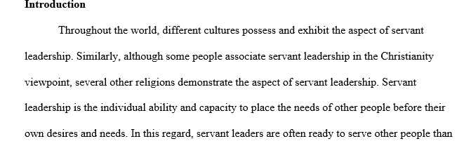 Servant leadership philosophies