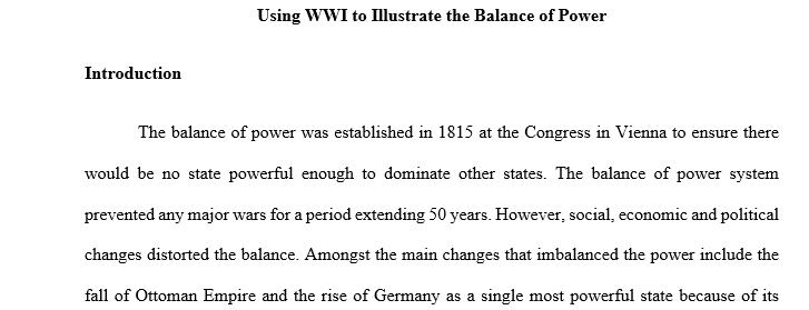 Structural theory to explain the behavior of one major power in 1914.