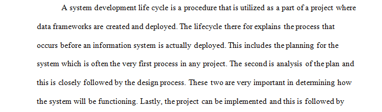 Systems Development Life Cycle