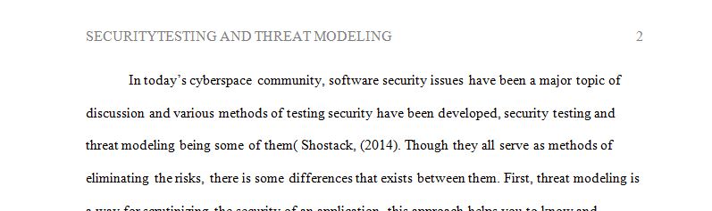 Threat modeling and security testing