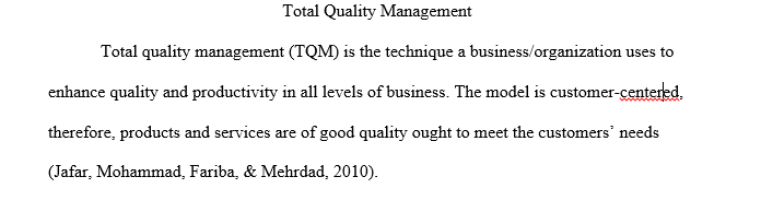  Total Quality Management
