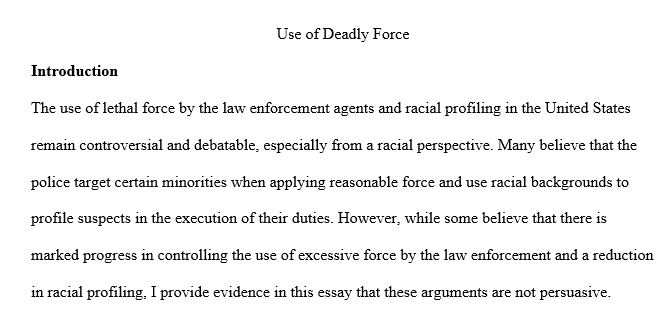 Use of Deadly Force