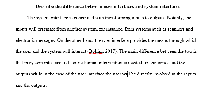 User Interfaces and System Interfaces