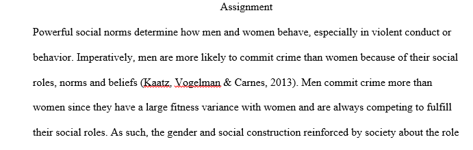 Why do more men commit crimes than women