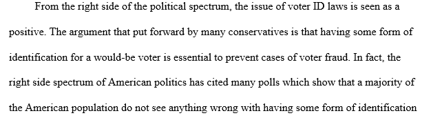 A paper about voter id laws 