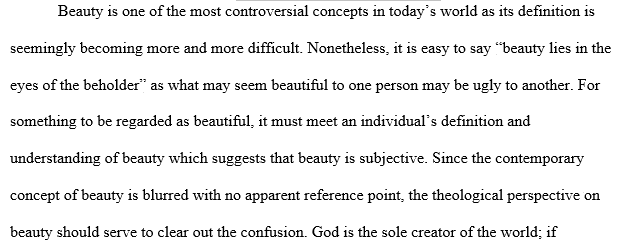 Biblical Perspective on how to locate and assess Beauty