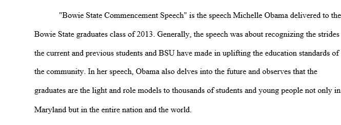 Bowie State Commencement Speech