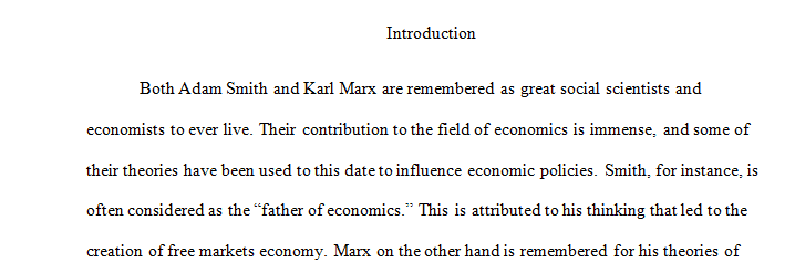 Comparing the Theories of Adam Smith and Karl Marx