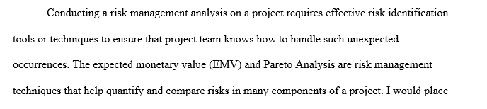 Conducting a risk assessment for a project