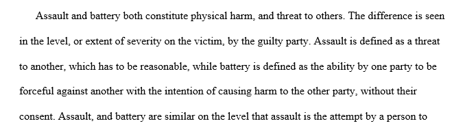 crime of assault and the crime of battery