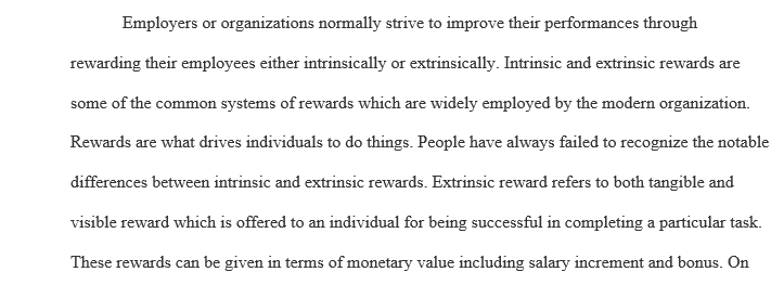 Define intrinsic and extrinsic rewards.