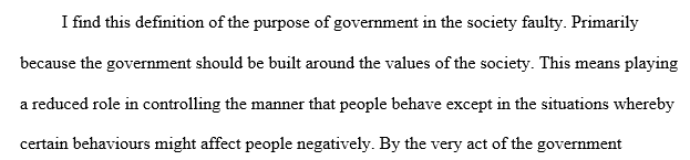 Definition of the purpose of government