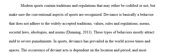 Deviance and Violence in Sports 