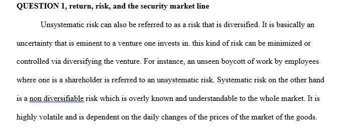 Differences between systematic and nonsystematic risk