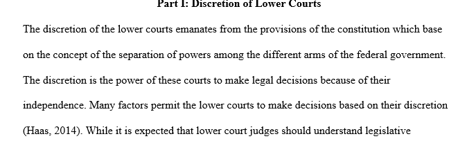 Discretion of Lower Courts