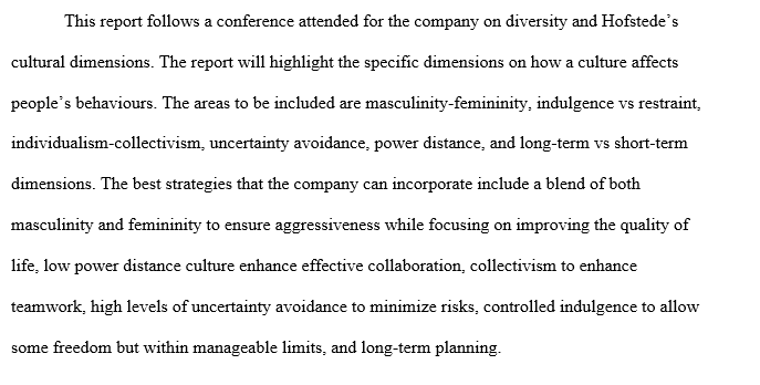 Diversity and Hofstede’s cultural dimensions