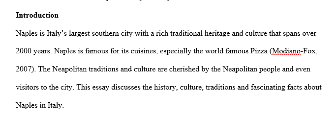 Essay about Naples in Italian 