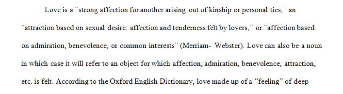 ETYMOLOGY, MEANING, AND USE OF THE WORD “LOVE