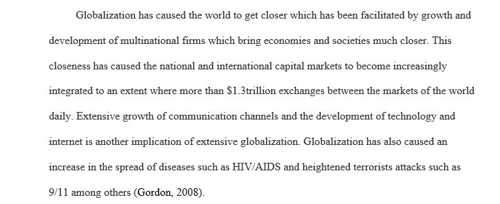 Explain the implications of globalization