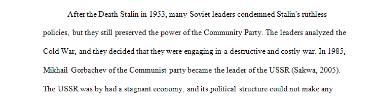 Discuss the Fall of the Soviet Union during the Cold War