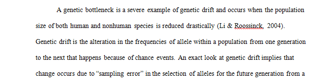 Genetic Bottlenecks on Human and Nonhuman Species